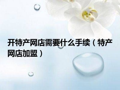开特产网店需要什么手续（特产网店加盟）