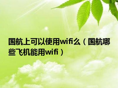 国航上可以使用wifi么（国航哪些飞机能用wifi）