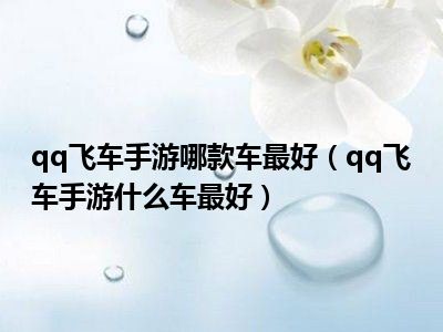 qq飞车手游哪款车最好（qq飞车手游什么车最好）