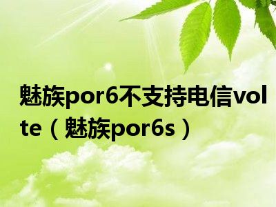 魅族por6不支持电信volte（魅族por6s）