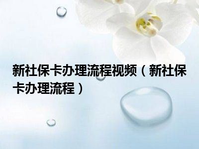 新社保卡办理流程视频（新社保卡办理流程）