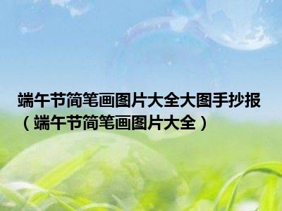 端午节简笔画图片大全大图手抄报（端午节简笔画图片大全）