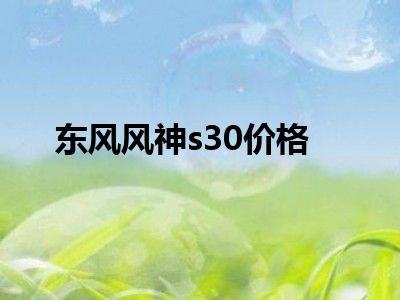 东风风神s30价格