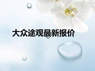 大众途观最新报价