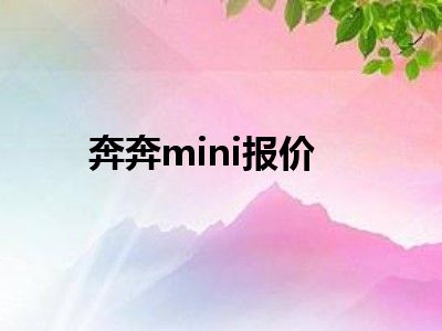 奔奔mini报价