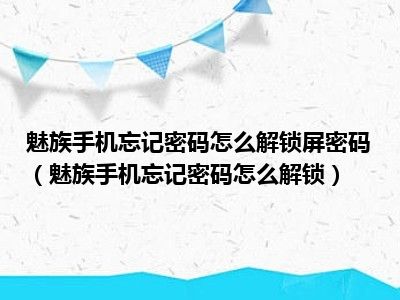 魅族手机忘记密码怎么解锁屏密码（魅族手机忘记密码怎么解锁）