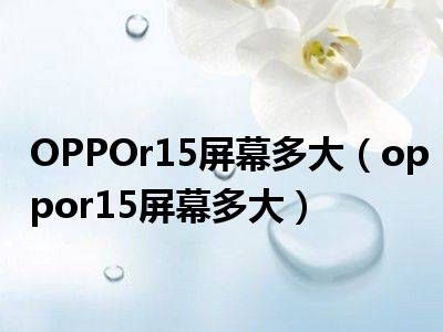 OPPOr15屏幕多大（oppor15屏幕多大）
