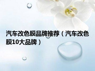 汽车改色膜品牌推荐（汽车改色膜10大品牌）