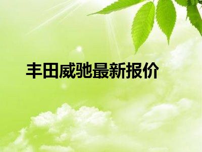 丰田威驰最新报价