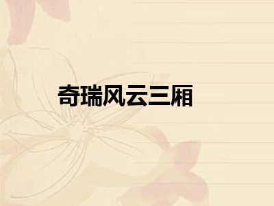奇瑞风云三厢