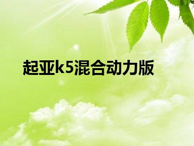 起亚k5混合动力版