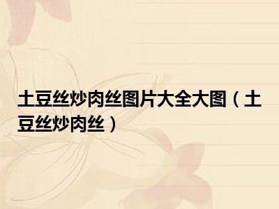 土豆丝炒肉丝图片大全大图（土豆丝炒肉丝）