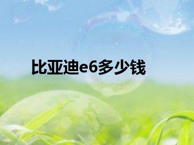 比亚迪e6多少钱