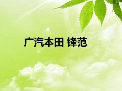 广汽本田 锋范