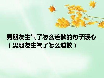 男朋友生气了怎么道歉的句子暖心（男朋友生气了怎么道歉）
