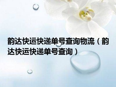 韵达快运快递单号查询物流（韵达快运快递单号查询）
