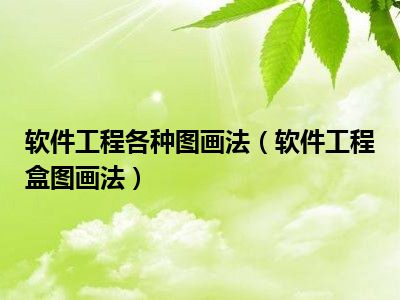 软件工程各种图画法（软件工程盒图画法）