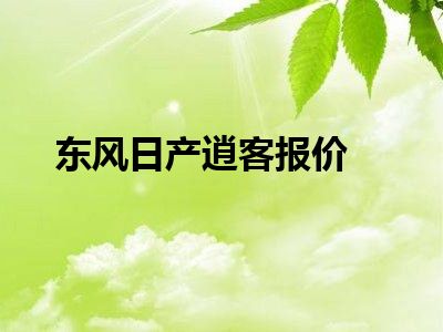 东风日产逍客报价
