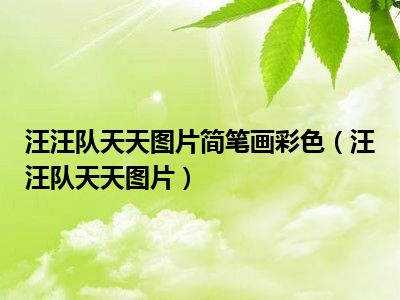 汪汪队天天图片简笔画彩色（汪汪队天天图片）