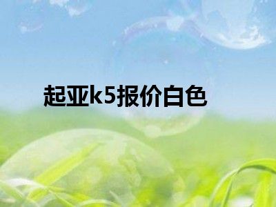 起亚k5报价白色