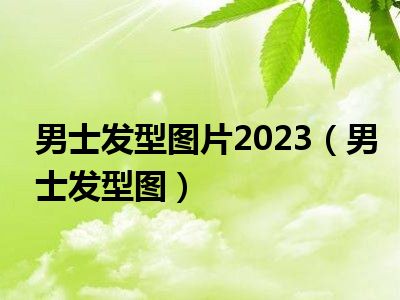 男士发型图片2023（男士发型图）
