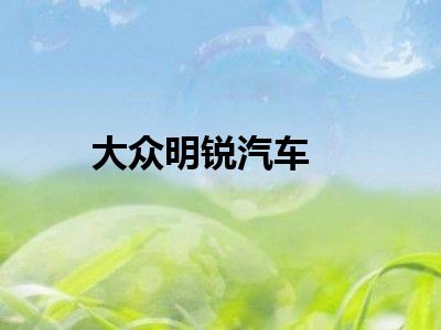 大众明锐汽车