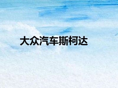 大众汽车斯柯达