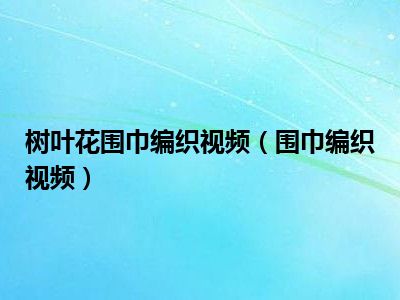 树叶花围巾编织视频（围巾编织视频）