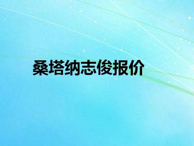 桑塔纳志俊报价