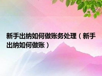 新手出纳如何做账务处理（新手出纳如何做账）