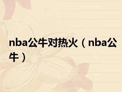 nba公牛对热火（nba公牛）