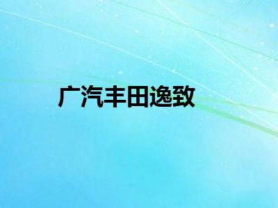 广汽丰田逸致