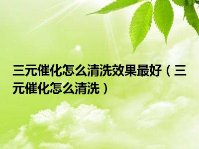 三元催化怎么清洗效果最好（三元催化怎么清洗）