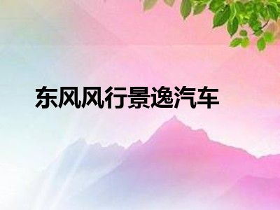 东风风行景逸汽车