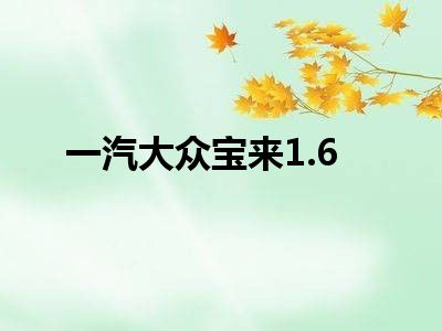 一汽大众宝来1.6