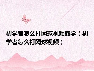 初学者怎么打网球视频教学（初学者怎么打网球视频）