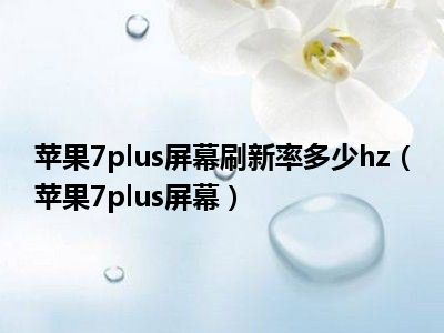 苹果7plus屏幕刷新率多少hz（苹果7plus屏幕）