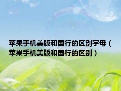 苹果手机美版和国行的区别字母（苹果手机美版和国行的区别）