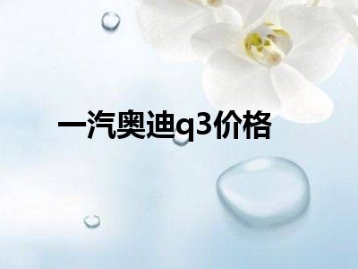 一汽奥迪q3价格