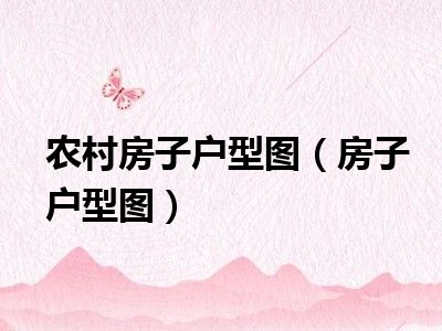农村房子户型图（房子户型图）