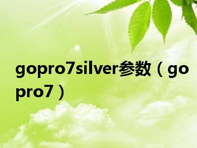 gopro7silver参数（gopro7）
