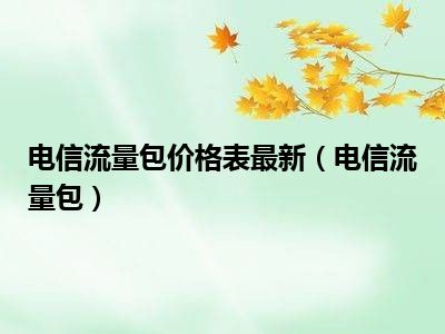 电信流量包价格表最新（电信流量包）