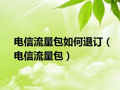 电信流量包如何退订（电信流量包）