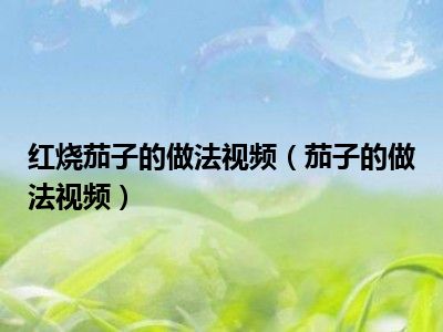 红烧茄子的做法视频（茄子的做法视频）