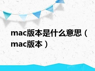 mac版本是什么意思（mac版本）