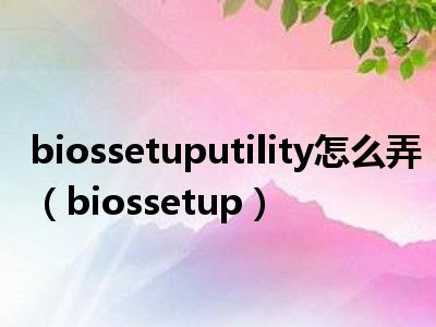 biossetuputility怎么弄（biossetup）