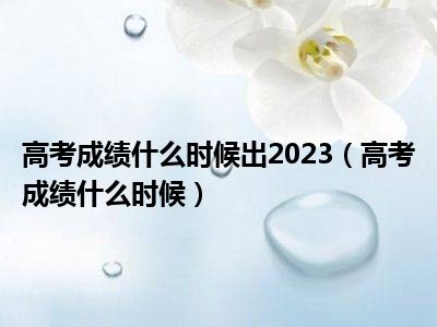 高考成绩什么时候出2023（高考成绩什么时候）