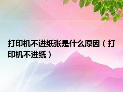 打印机不进纸张是什么原因（打印机不进纸）
