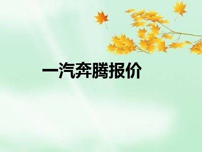 一汽奔腾报价