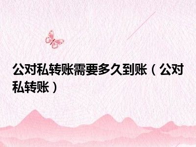 公对私转账需要多久到账（公对私转账）
